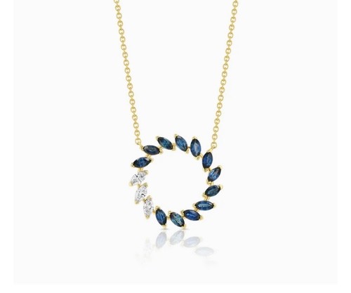 Diamond blue sapphire marquise - blue,