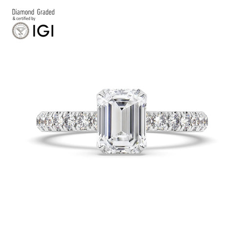 Emerald diamond engagement - emerald,