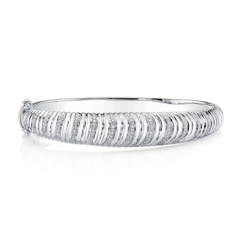 Diamond wide bangle bracelet - diamond,