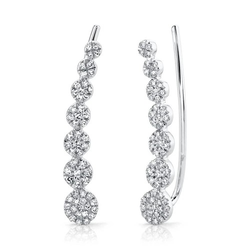 14k white gold - white, ear