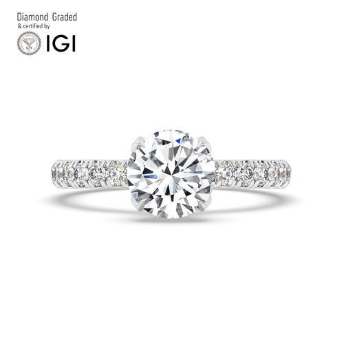 Round diamond engagement - round,