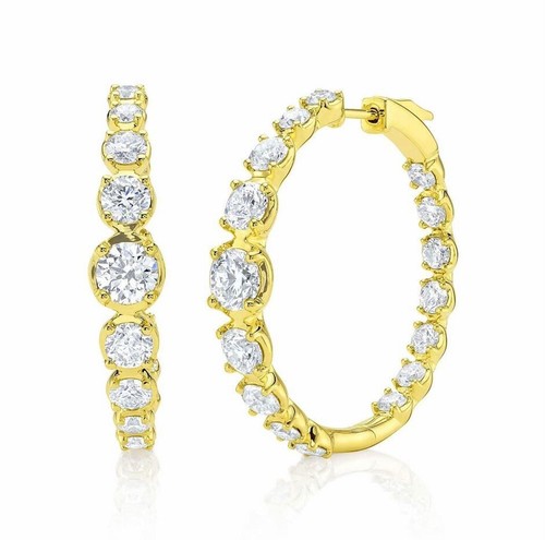 Diamond hoop earrings 14k - diamond,