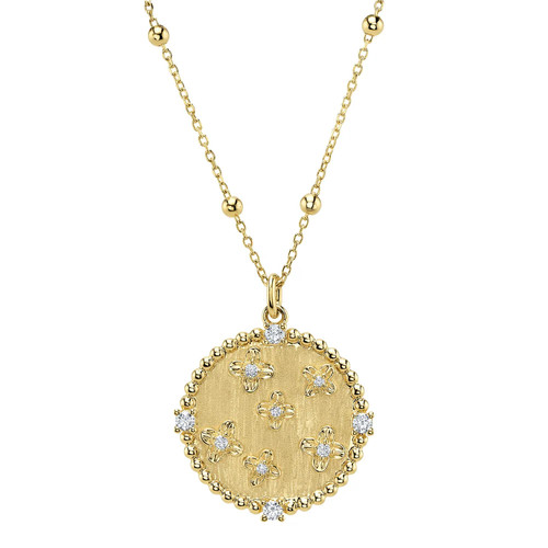Diamond flower necklace - diamond,