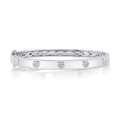 14k white gold heart - heart, diamond