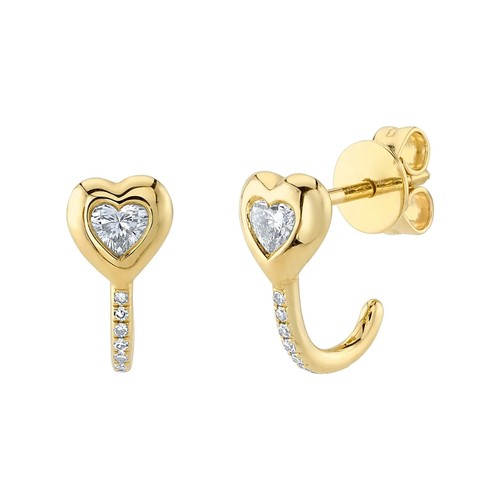 14k yellow gold heart diamond - yellow,