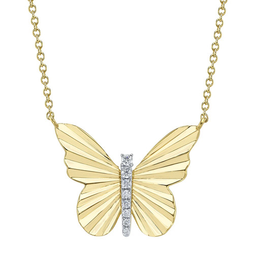 14k gold diamond - 14k, butterfly