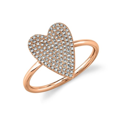 Diamond pave heart ring 14k - diamond,