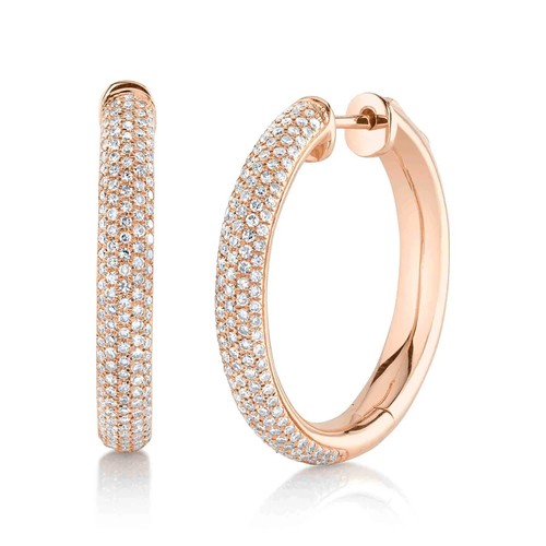 14k rose gold - gold, pave