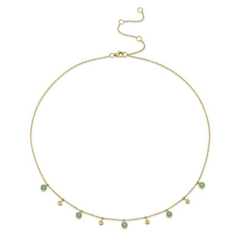 14k yellow gold turquoise - yellow,