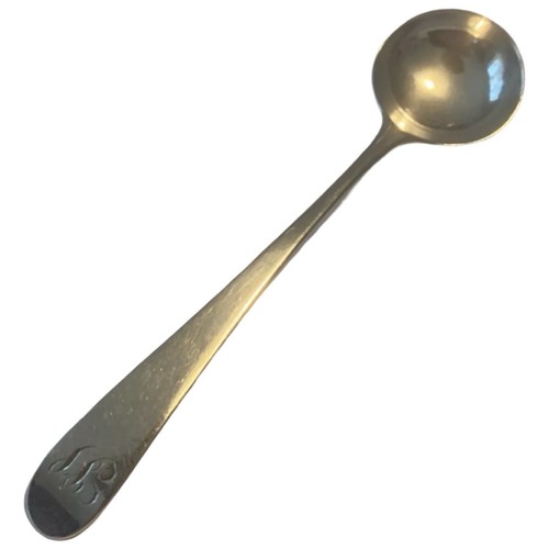 Georgian silver salt spoon - a,