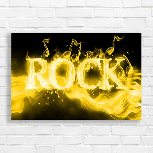 Fiery rock sign - rock, ignite