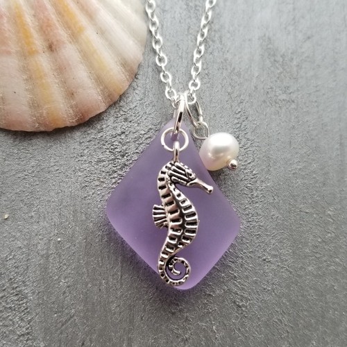 Hawaiian sea glass necklace - sea,